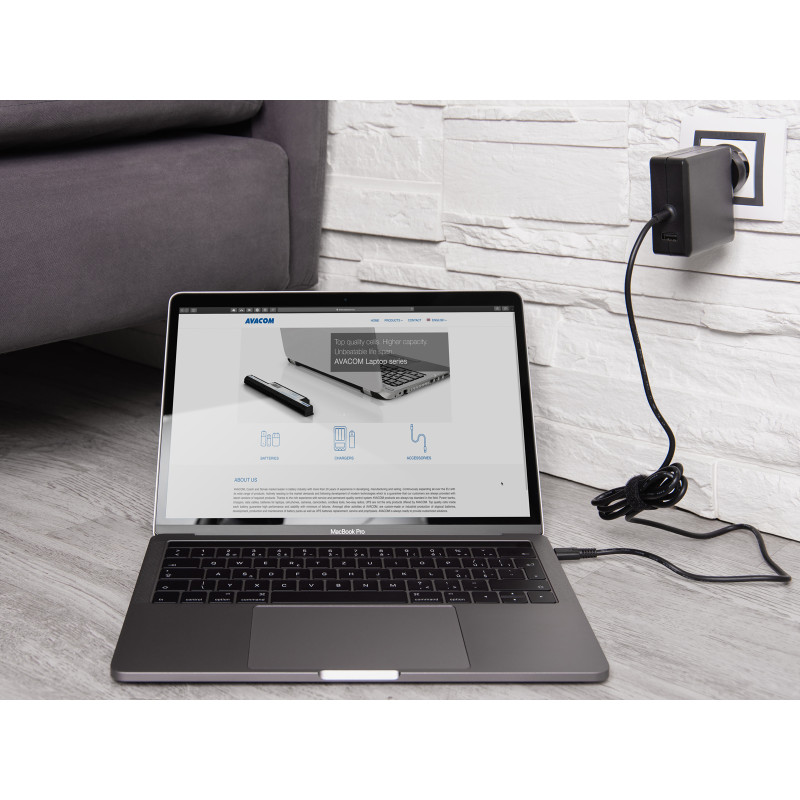 AVACOM nabíjací adaptér USB Type-C 65W Power Delivery + USB A