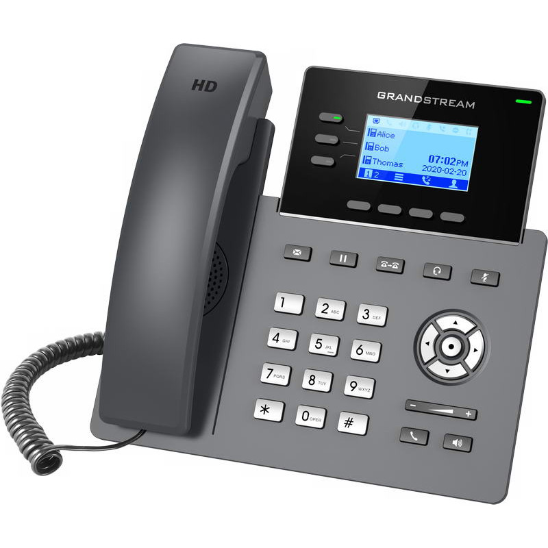 Grandstream GRP2603 SIP telefón, 2,48'' LCD podsv. displej, 6 SIP účty, 2x1Gbit port