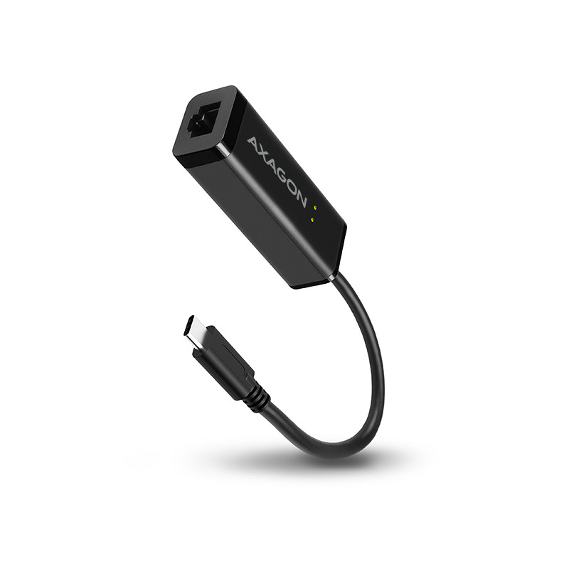 AXAGON ADE-SRC, USB-C 3.2 Gen 1 - Gigabit Ethernet sieťová karta, auto inštal, čierna