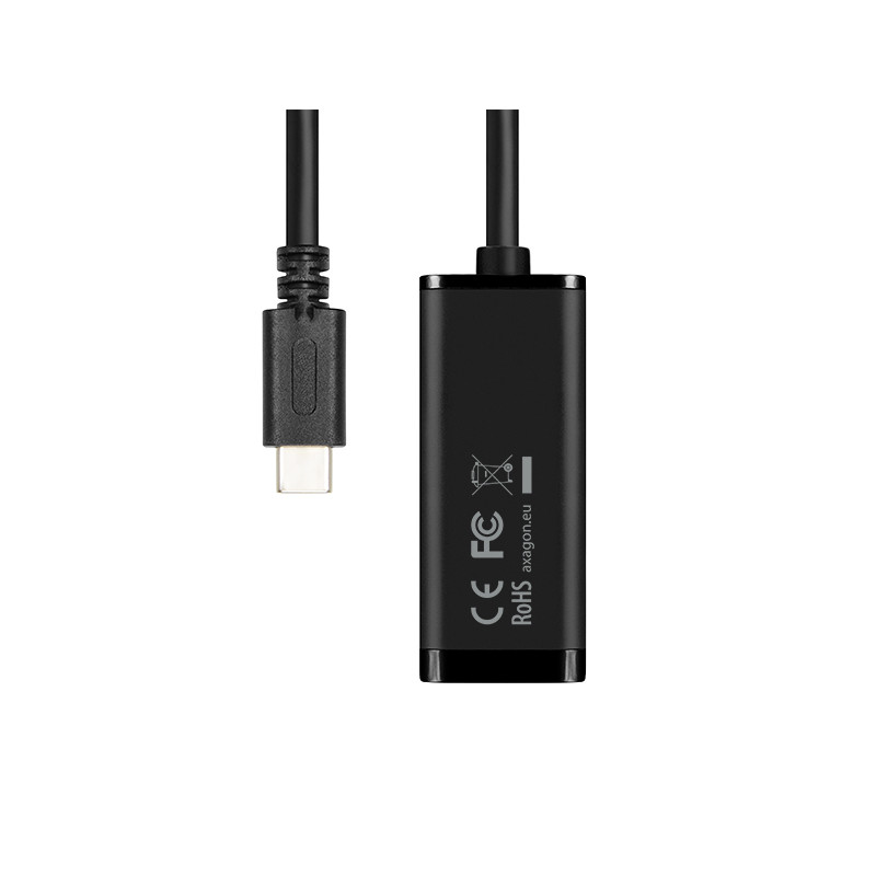 AXAGON ADE-SRC, USB-C 3.2 Gen 1 - Gigabit Ethernet sieťová karta, auto inštal, čierna