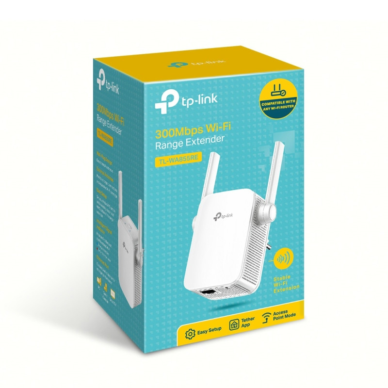 TP-Link TL-WA855RE 300 Mbps Wifi N Range Extender/AP, 1x10/100 RJ45, power schedule
