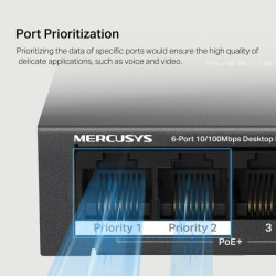 Mercusys MS106GP 6xGb desktop switch 4xPoE+