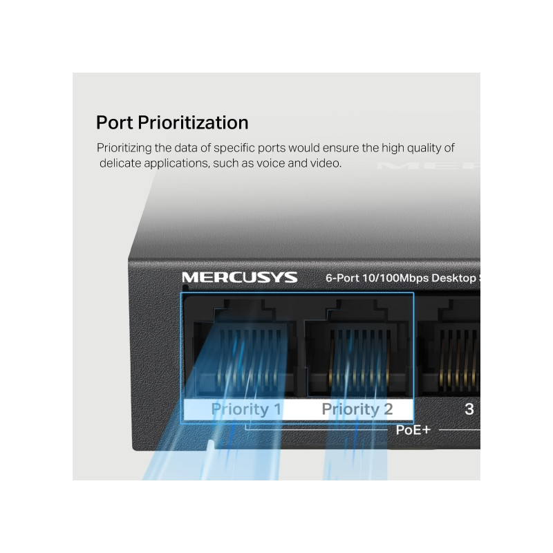 Mercusys MS106GP 6xGb desktop switch 4xPoE+