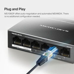 Mercusys MS106GP 6xGb desktop switch 4xPoE+