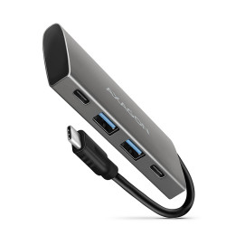 AXAGON HMC-4G2, USB-C 3.2 Gen 2 10 Gb/s húb, porty 2x USB-A + 2x USB-C, kábel USB-C 13cm