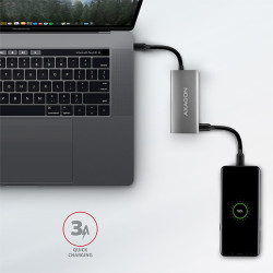 AXAGON HMC-4G2, USB-C 3.2 Gen 2 10 Gb/s húb, porty 2x USB-A + 2x USB-C, kábel USB-C 13cm