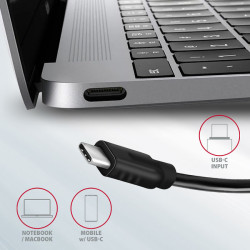 AXAGON HMC-4G2, USB-C 3.2 Gen 2 10 Gb/s húb, porty 2x USB-A + 2x USB-C, kábel USB-C 13cm