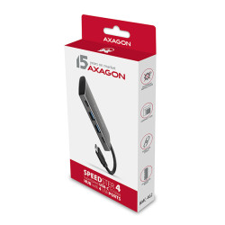 AXAGON HMC-4G2, USB-C 3.2 Gen 2 10 Gb/s húb, porty 2x USB-A + 2x USB-C, kábel USB-C 13cm