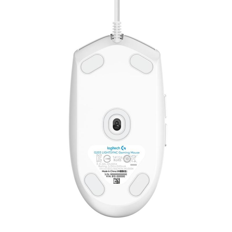 LOGITECH OEM - Logitech G203 Gen2/Herná/Optická/Pre pravákov/8 000 DPI/Drôtová USB/Biela