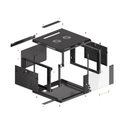LANBERG 19'' RACKOVÁ SKRIŇA PRO MONTÁŽ NA STENU 6U/600X600 (FLAT PACK) ČIERNA V2