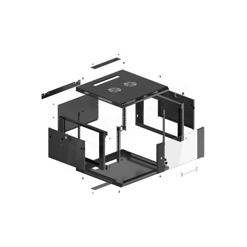 LANBERG 19'' RACKOVÁ SKRIŇA PRO MONTÁŽ NA STENU 6U/600X600 (FLAT PACK) ČIERNA V2