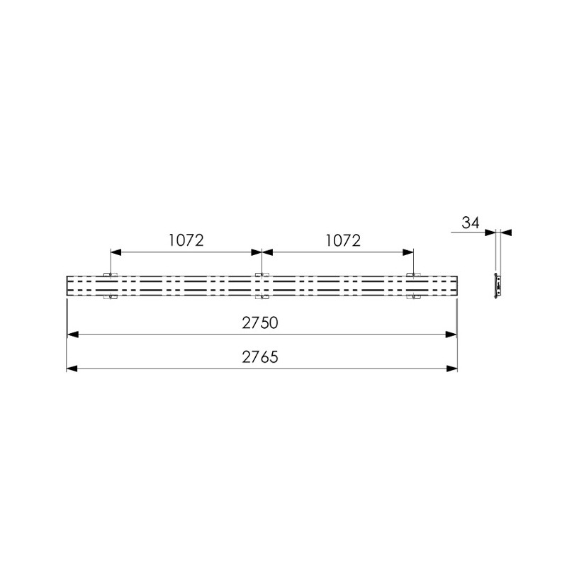 VOGELS - Vogel´s horizontálna časť adaptéra Connect-it PFB 3427 B, 2765 mm, čierna