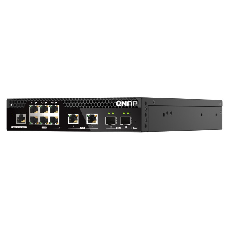 QNAP riadený switch QSW-M2106R-2S2T (6x 2,5GbE RJ45, 2x 10GbE RJ45, 2x 10GbE SFP+, malá šírka)