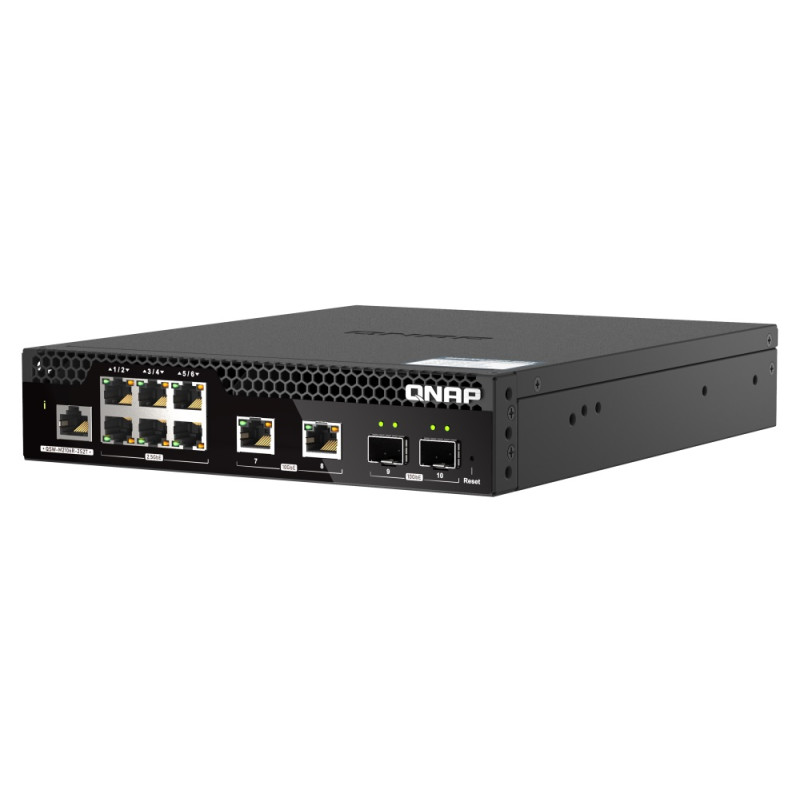 QNAP riadený switch QSW-M2106R-2S2T (6x 2,5GbE RJ45, 2x 10GbE RJ45, 2x 10GbE SFP+, malá šírka)