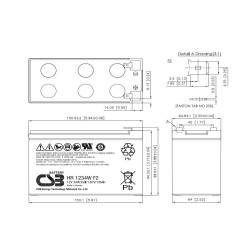 EATON - Batérie CSB HR1234WF2, 12V, 9Ah/34W, F2