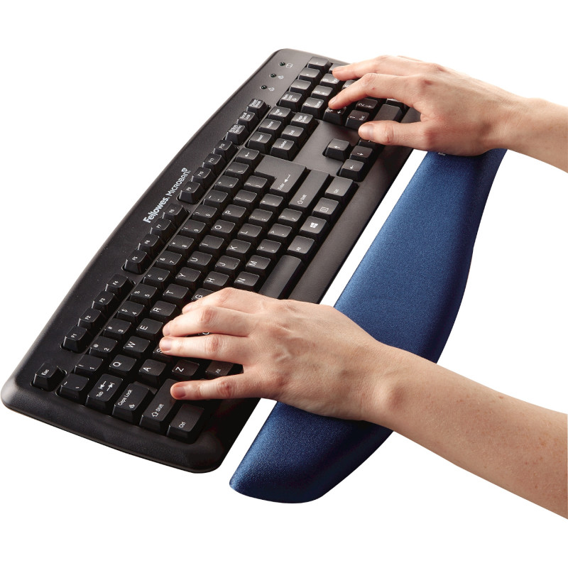 Opierka zápästia ku klávesnici Fellowes PlushTouch modrá