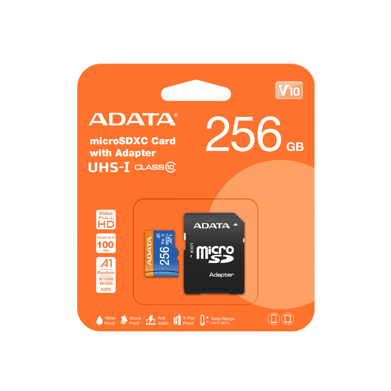 Adata/Micro SDXC/256GB/UHS-I U1 / Class 10/+ Adaptér