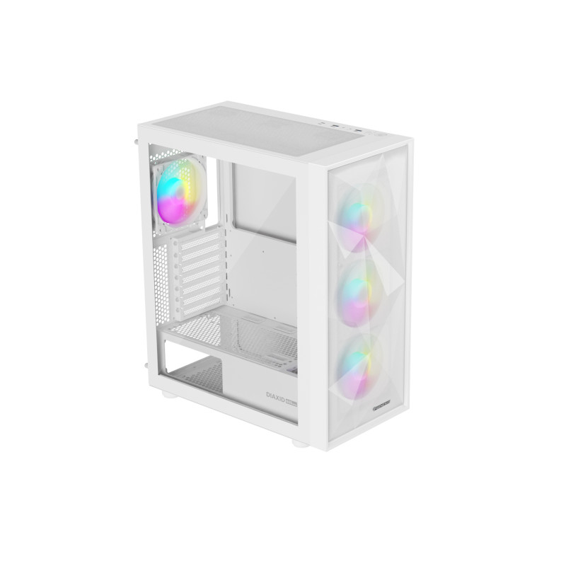 Počítačová skriňa Genesis DIAXID 605 ARGB/Midi Tower/Transpar./Biela