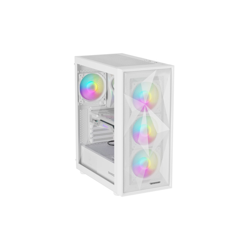 Počítačová skriňa Genesis DIAXID 605 ARGB/Midi Tower/Transpar./Biela