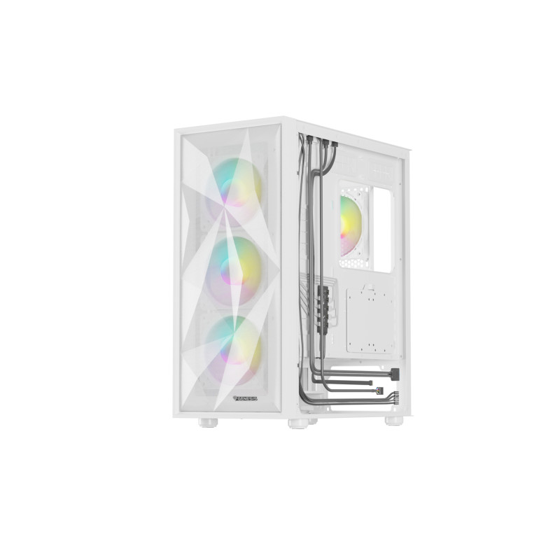 Počítačová skriňa Genesis DIAXID 605 ARGB/Midi Tower/Transpar./Biela