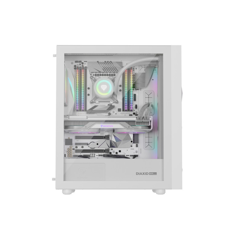 Počítačová skriňa Genesis DIAXID 605 ARGB/Midi Tower/Transpar./Biela