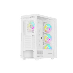 Počítačová skriňa Genesis DIAXID 605 ARGB/Midi Tower/Transpar./Biela