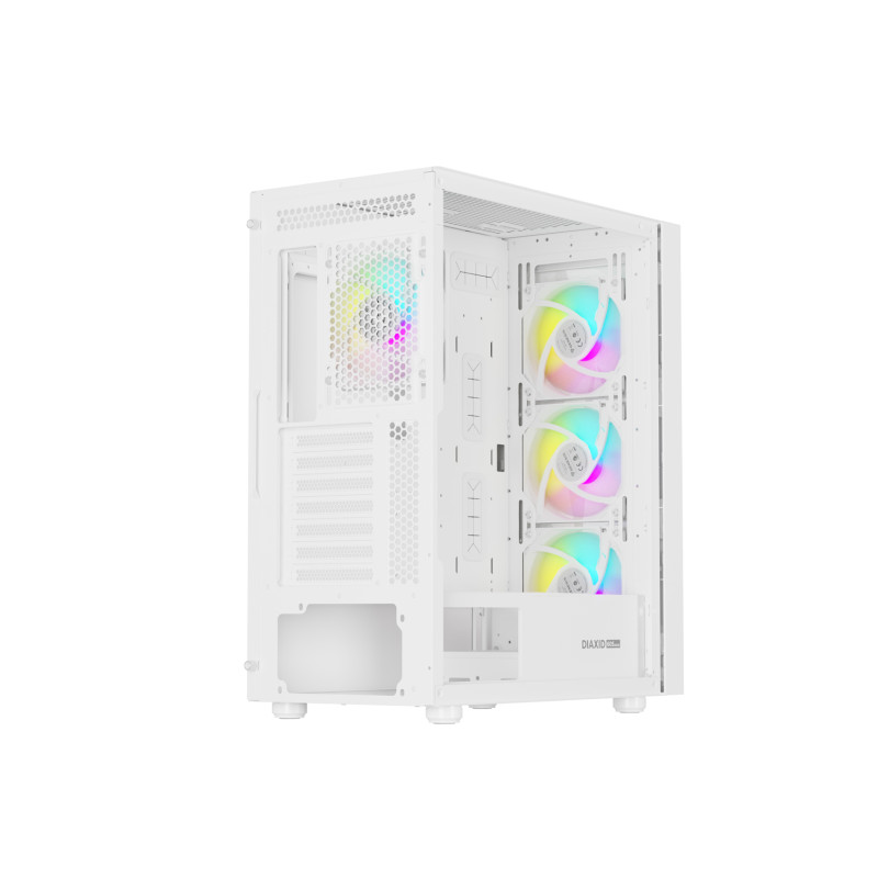 Počítačová skriňa Genesis DIAXID 605 ARGB/Midi Tower/Transpar./Biela