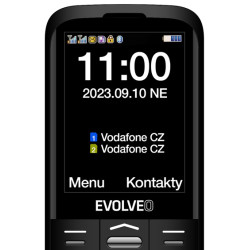 EVOLVEO EasyPhone XO, mobilný telefón pre seniorov s nabíjacím stojanom (čierna farba)