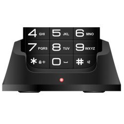 EVOLVEO EasyPhone XO, mobilný telefón pre seniorov s nabíjacím stojanom (čierna farba)