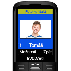 EVOLVEO EasyPhone XO, mobilný telefón pre seniorov s nabíjacím stojanom (čierna farba)