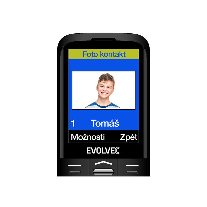 EVOLVEO EasyPhone XO, mobilný telefón pre seniorov s nabíjacím stojanom (čierna farba)