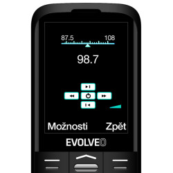 EVOLVEO EasyPhone XO, mobilný telefón pre seniorov s nabíjacím stojanom (čierna farba)