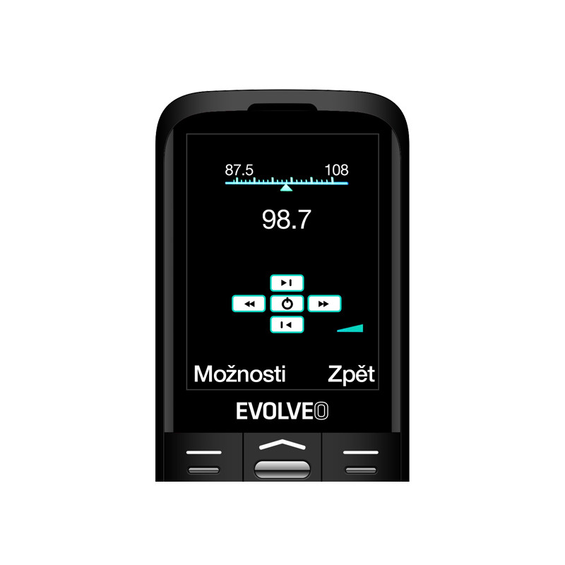 EVOLVEO EasyPhone XO, mobilný telefón pre seniorov s nabíjacím stojanom (čierna farba)