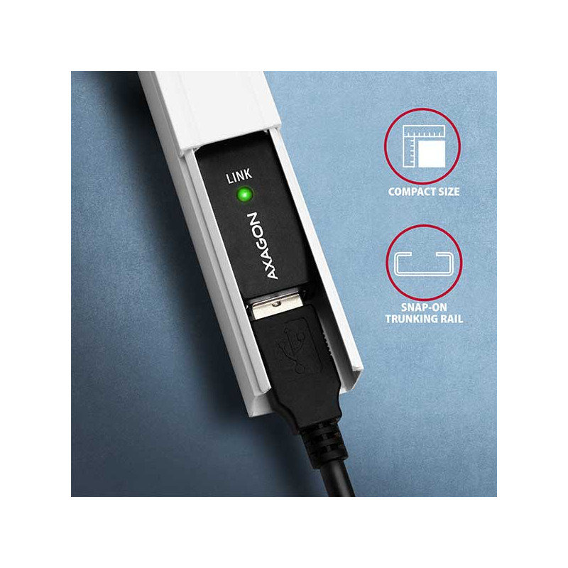 AXAGON ADR-207, USB 2.0 A-M - A-F aktívny predlžovací / repeater kábel, 7.5m