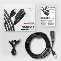 AXAGON ADR-207, USB 2.0 A-M - A-F aktívny predlžovací / repeater kábel, 7.5m