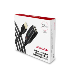 AXAGON ADR-207, USB 2.0 A-M - A-F aktívny predlžovací / repeater kábel, 7.5m