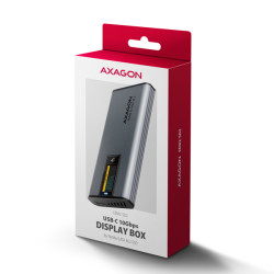 AXAGON EEM2-SD2, USB-C 10Gbps externý box s displejom pre M.2 NVMe/SATA SSD, bezšróbkový, striebra