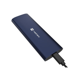 Externý box pre SSD Natec RHINO M.2 NVME LITE USB-C 3.2 GEN 2, hliníkové telo, STEEL NAVY
