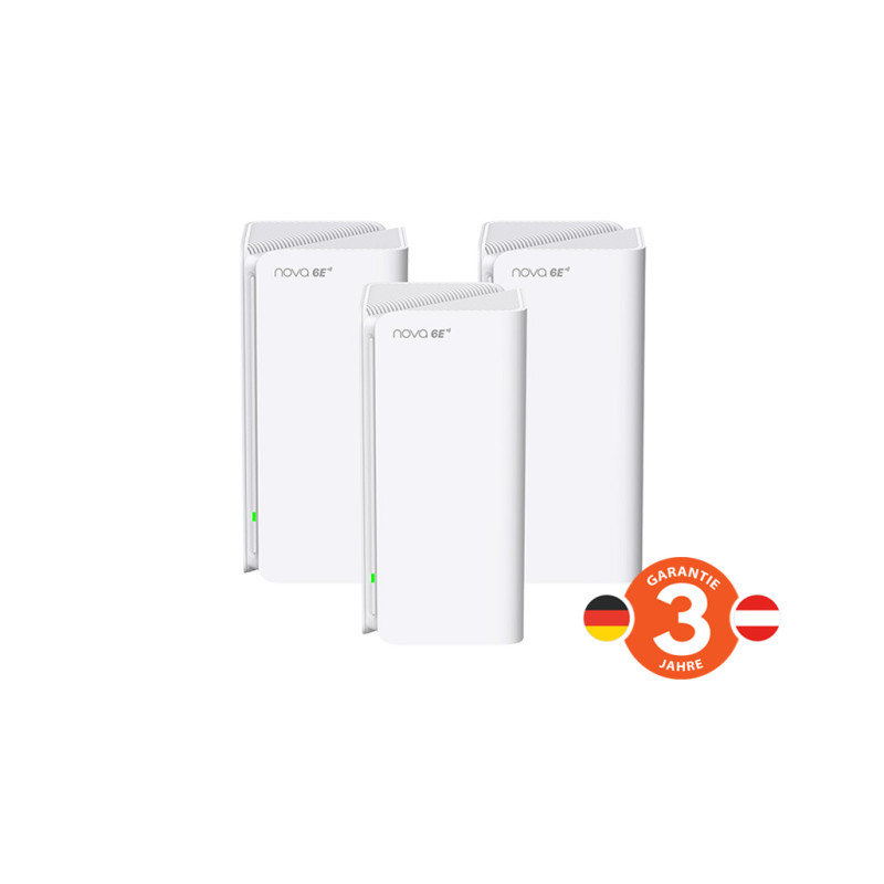 Tenda Nova MX21 Pro (3-pack) WiFi 6E AXE5700 Mesh Gigabit systém, router, 9x GLAN/GWAN, VPN, CZ app