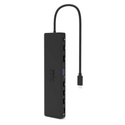 NONAME - PORT CONNECT Dokovacia stanica 11v1, 1x4K, RJ45, HDMI, port, VGA, USB-C 100W, 4x USB-A, micro/SD