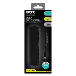NONAME - PORT CONNECT Dokovacia stanica 11v1, 1x4K, RJ45, HDMI, port, VGA, USB-C 100W, 4x USB-A, micro/SD