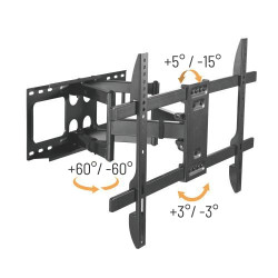 Výsuvný držiak Brateck LPA69-466 pre TV 37''-80'' 60kg polohovateľný nástenný Heavy Duty