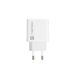 Univerzálna nabíjačka Natec RIBERA 20W 1X USB-A + 1X USB-C, biela