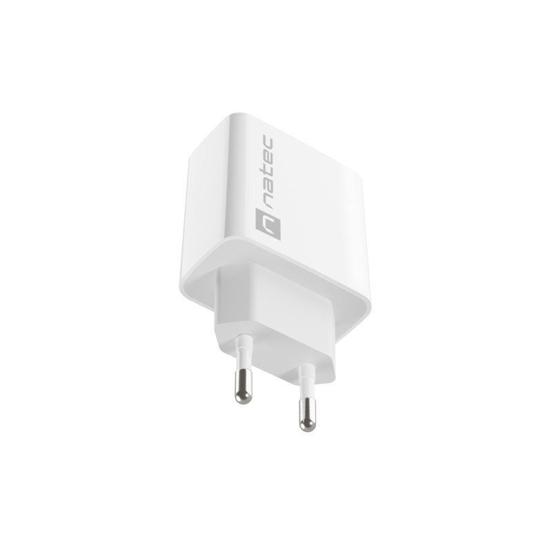 Univerzálna nabíjačka Natec RIBERA 20W 1X USB-A + 1X USB-C, biela
