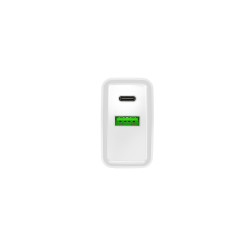 Univerzálna nabíjačka Natec RIBERA 20W 1X USB-A + 1X USB-C, biela