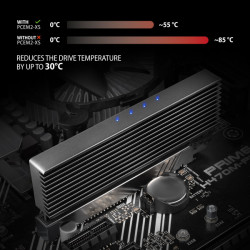 AXAGON PCEM2-XS, PCIe x16 - M.2 NVMe M-key slot adaptér, kryt s chladičom pre pasívne chladenie