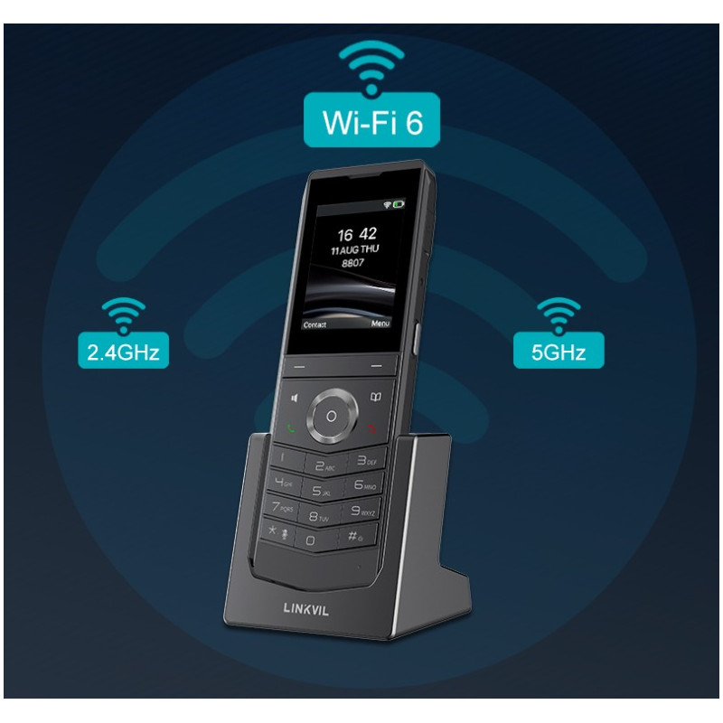 GRANDSTREAM - Linkvil W611W SIP WiFi telefón, 2,4'' bar. LCD, WiFi6, IP67