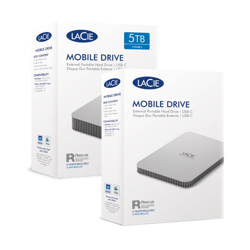 LaCie Mobile/5TB/HDD/Externý/2.5''/SATA/Šedá/3R