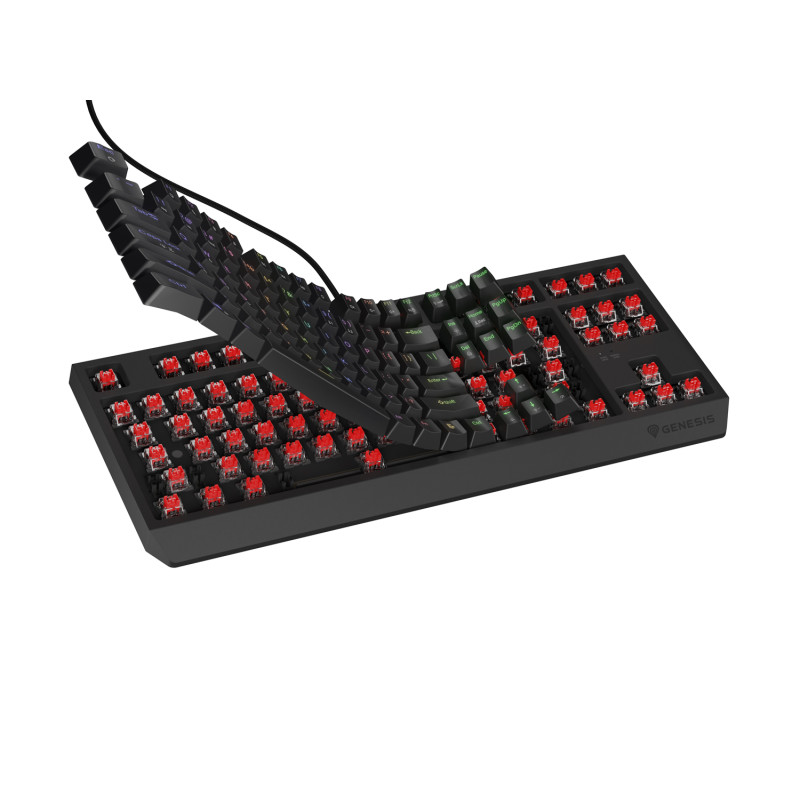 Genesis herná klávesnica THOR 230/TKL/RGB/Outemu Red/Drôtová USB/US layout/Čierna