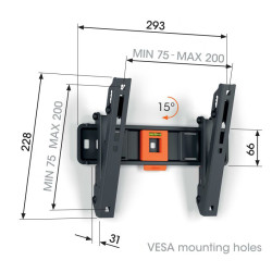 VOGELS - Vogel's TVM 1213, TV držiak s náklonom pre obrazovky 19-43'', 25 kg